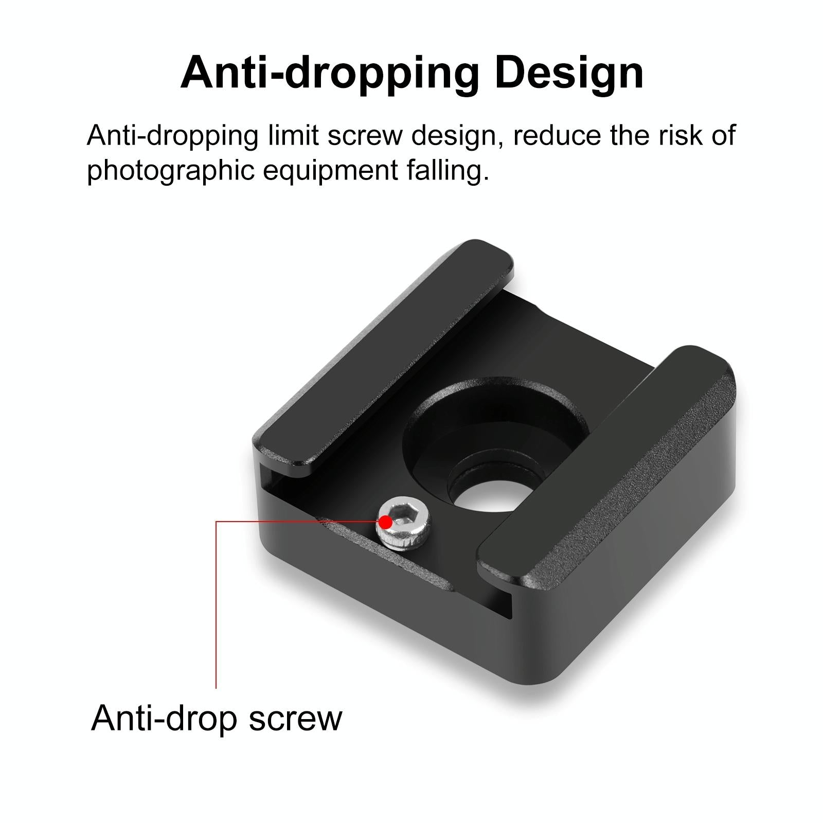 Aluminum Cold Shoe Mount For Microphone Or Flash Light - Black-1915196486765907971