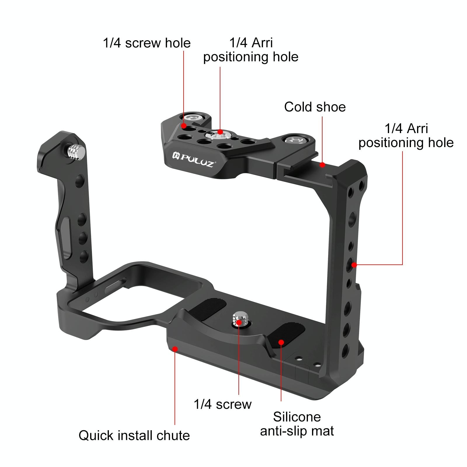 Sony Ilme-Fx30 / Fx3 Camera Cage With Nota Slider - Metal Stabilizer Rig Black-1915196697223499778