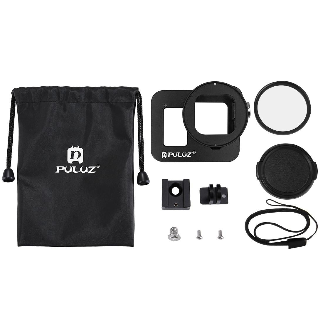Aluminum Alloy Protective Cage With Insurance Frame And 52Mm Uv Lens For Gopro Hero8-1915196490440118279