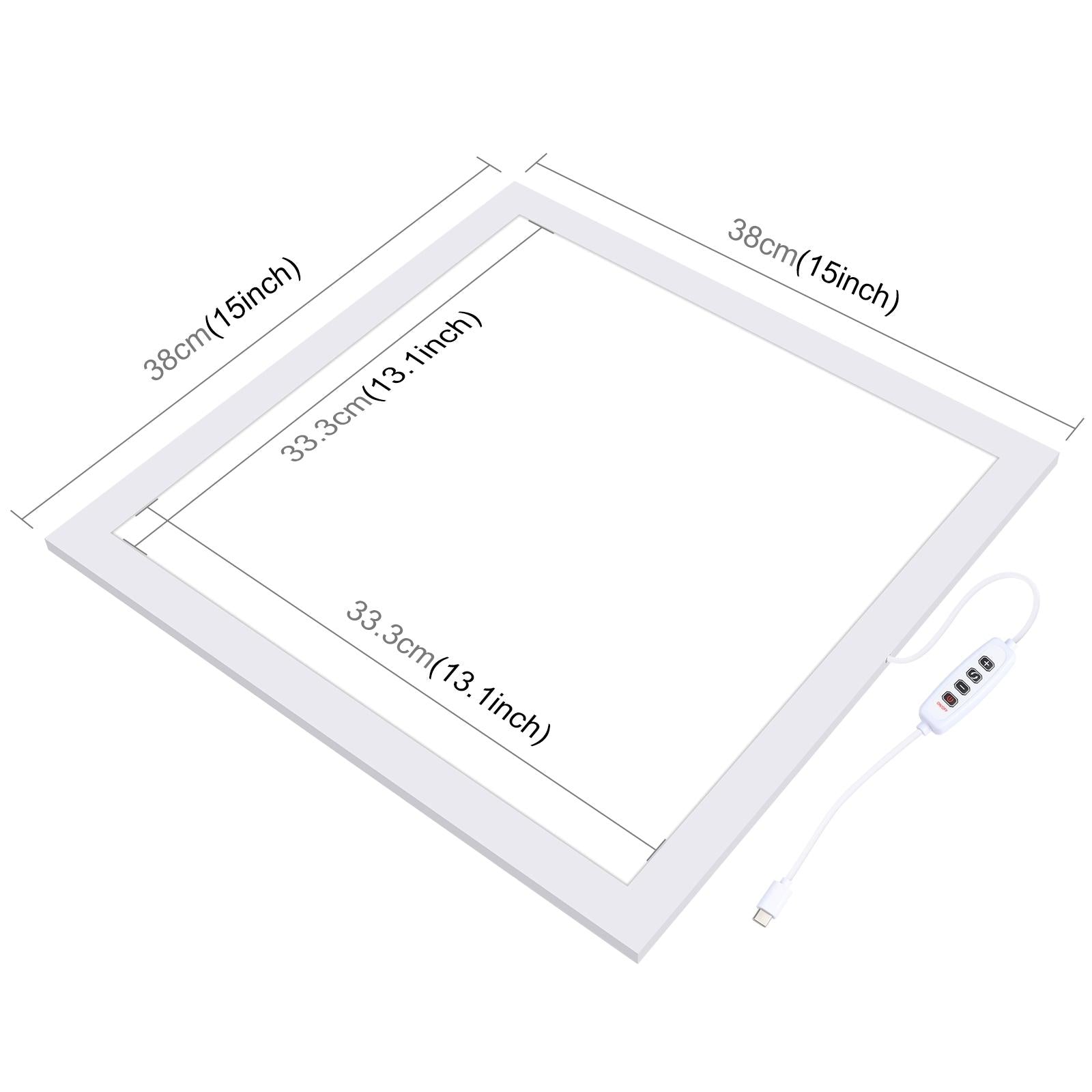 1000Lm Led Photography Light Panel With Switch - 38Cm Metal No Polar Dimming - 33.3Cm X 33.3Cm Effective Area-1964932223635427334