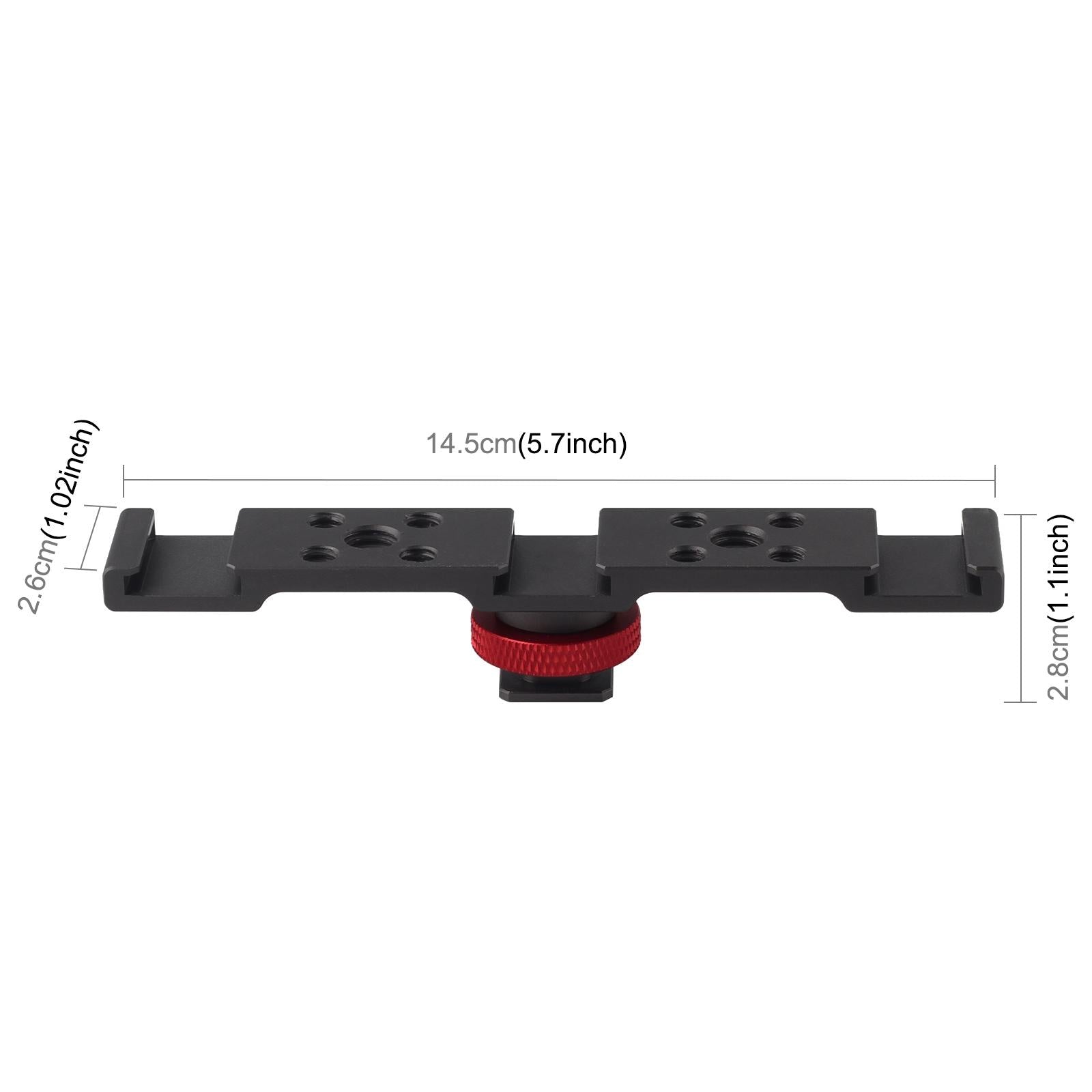 Triple Cold Shoe Bracket Mount - Black-1915196731570655233