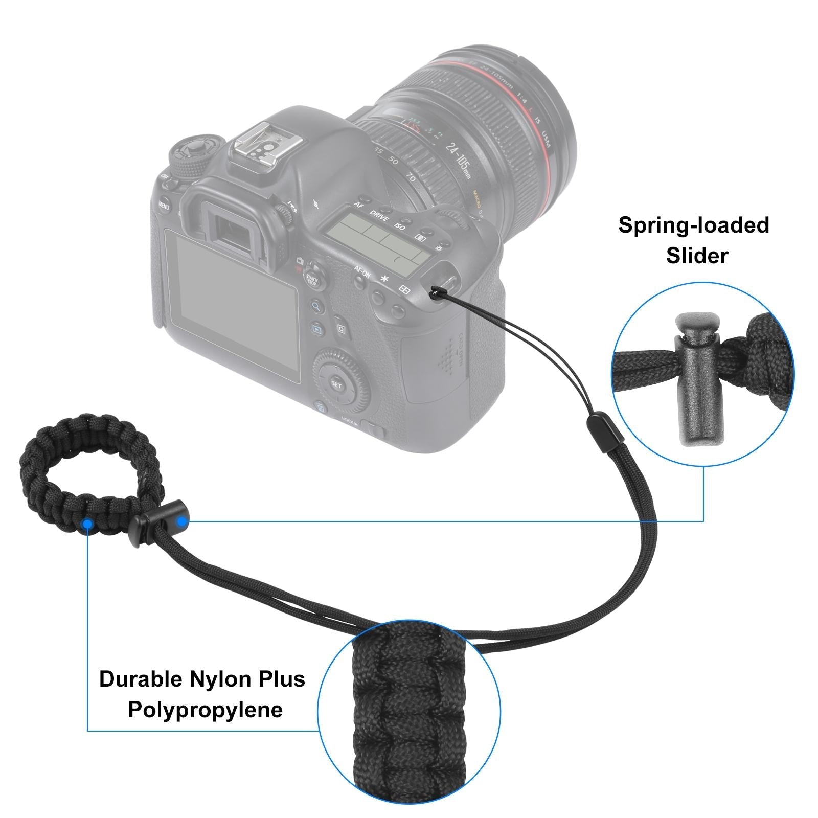 Adjustable Anti-Lost Camera Wrist Strap - Braided Sport-1915196508421099522