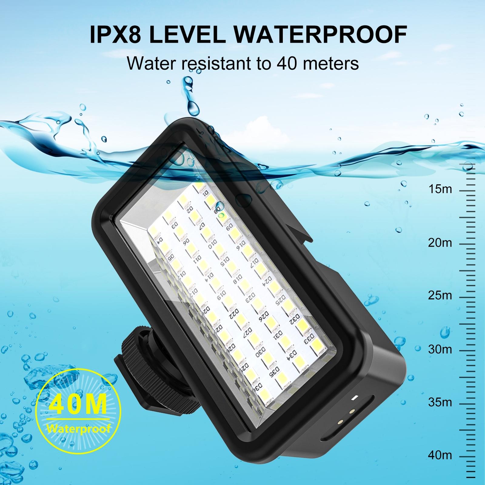 40M Waterproof Diving Fill Light For Camera And Studio - 40 Leds-1922443417154097156