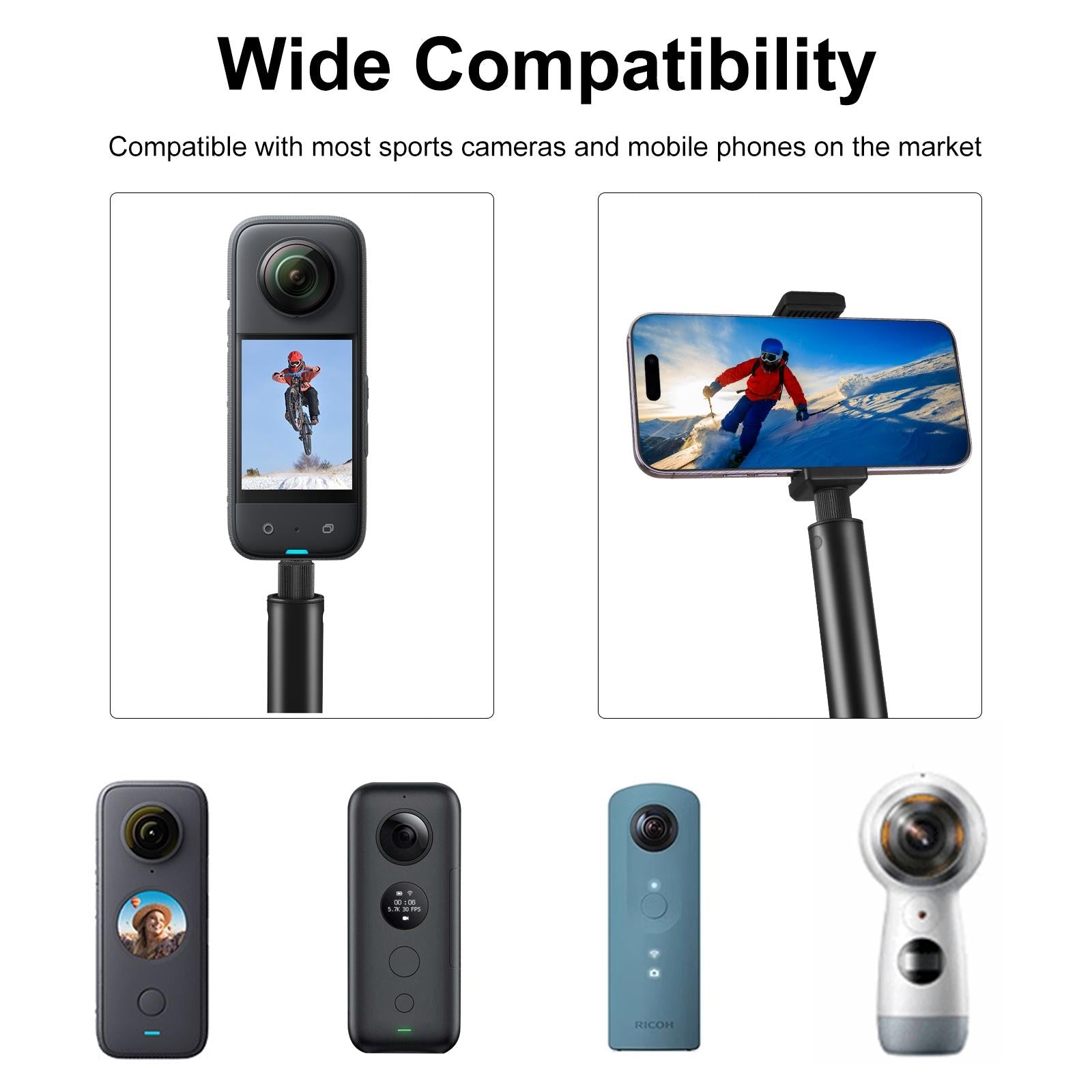2M Extendable Selfie Stick For Insta360 One Rs X2 X3 X4-1915196702902587397