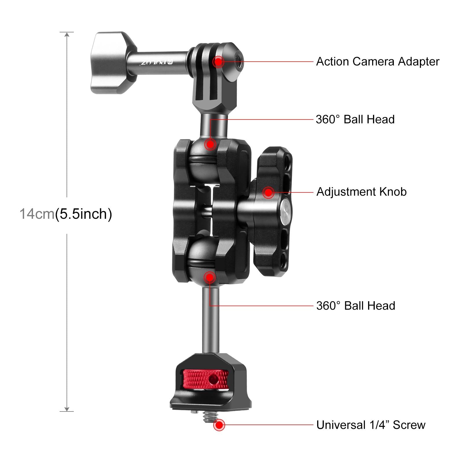 Versatile Aluminum Magic Arm Mount - Black-1915196719386202113