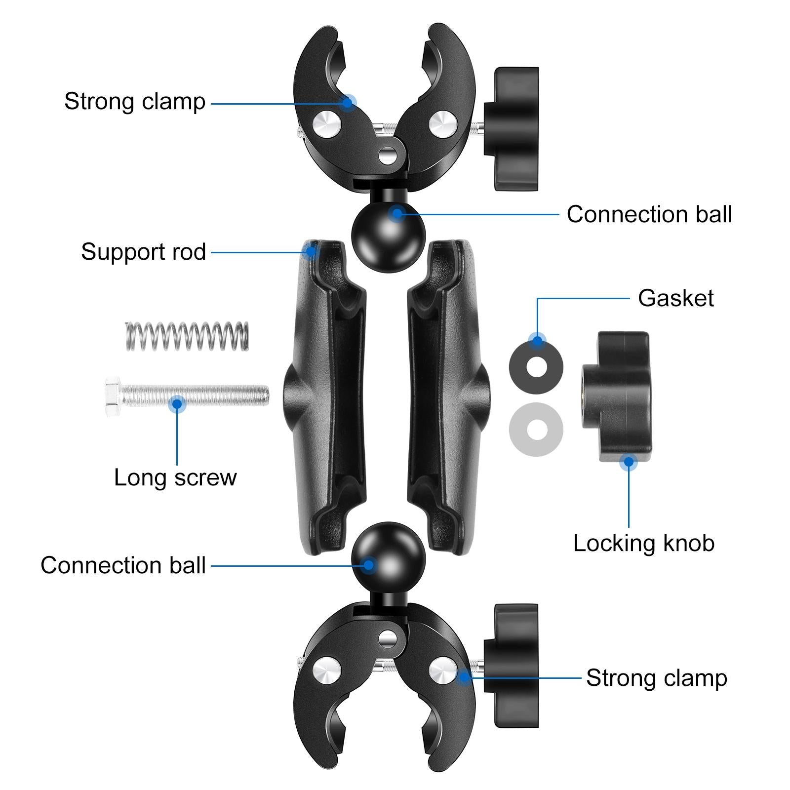 Dualheads Crab Clamp Handlebar Mount For Action Cameras-1915196505841602562