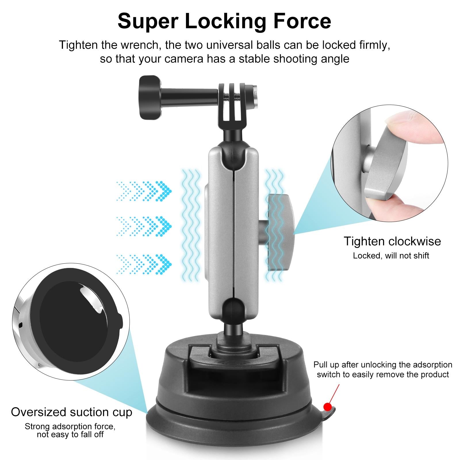 Suction Cup Arm Mount With Adapter And Screw-1915197755559645186