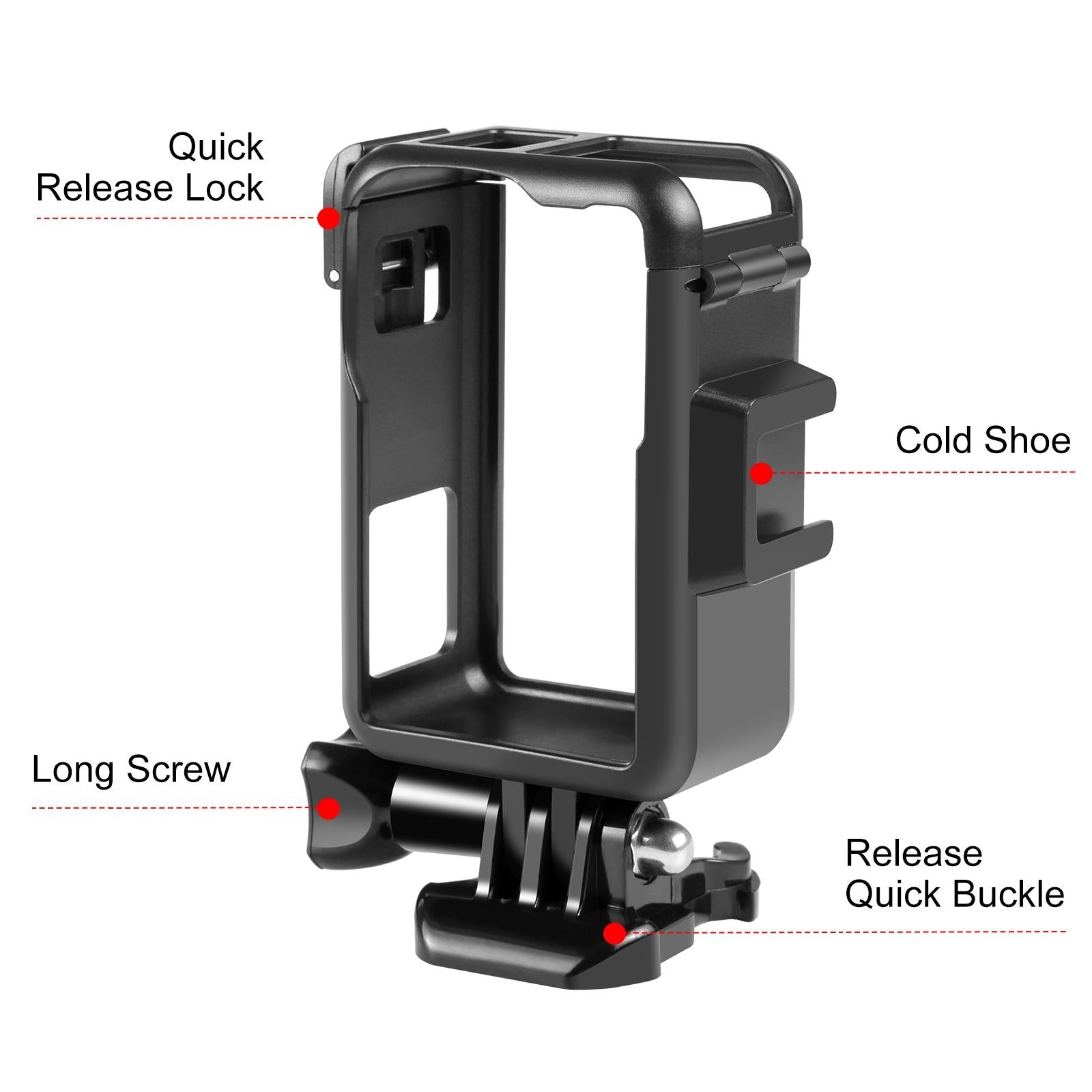 Plastic Cage With Cold Shoes For Dji Action Camera-1915196745676099586