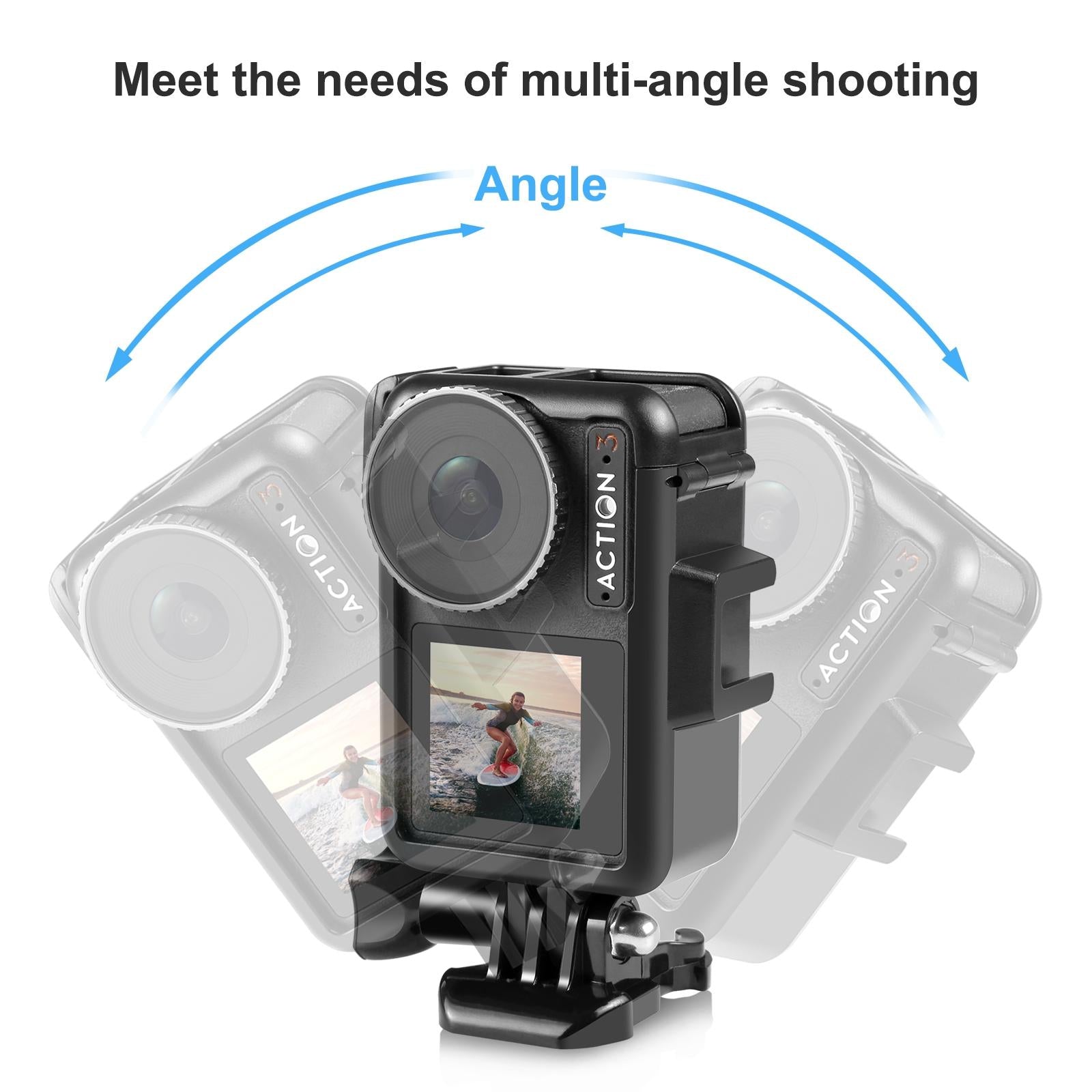 Plastic Cage With Cold Shoes For Dji Action Camera-1915196745676099588