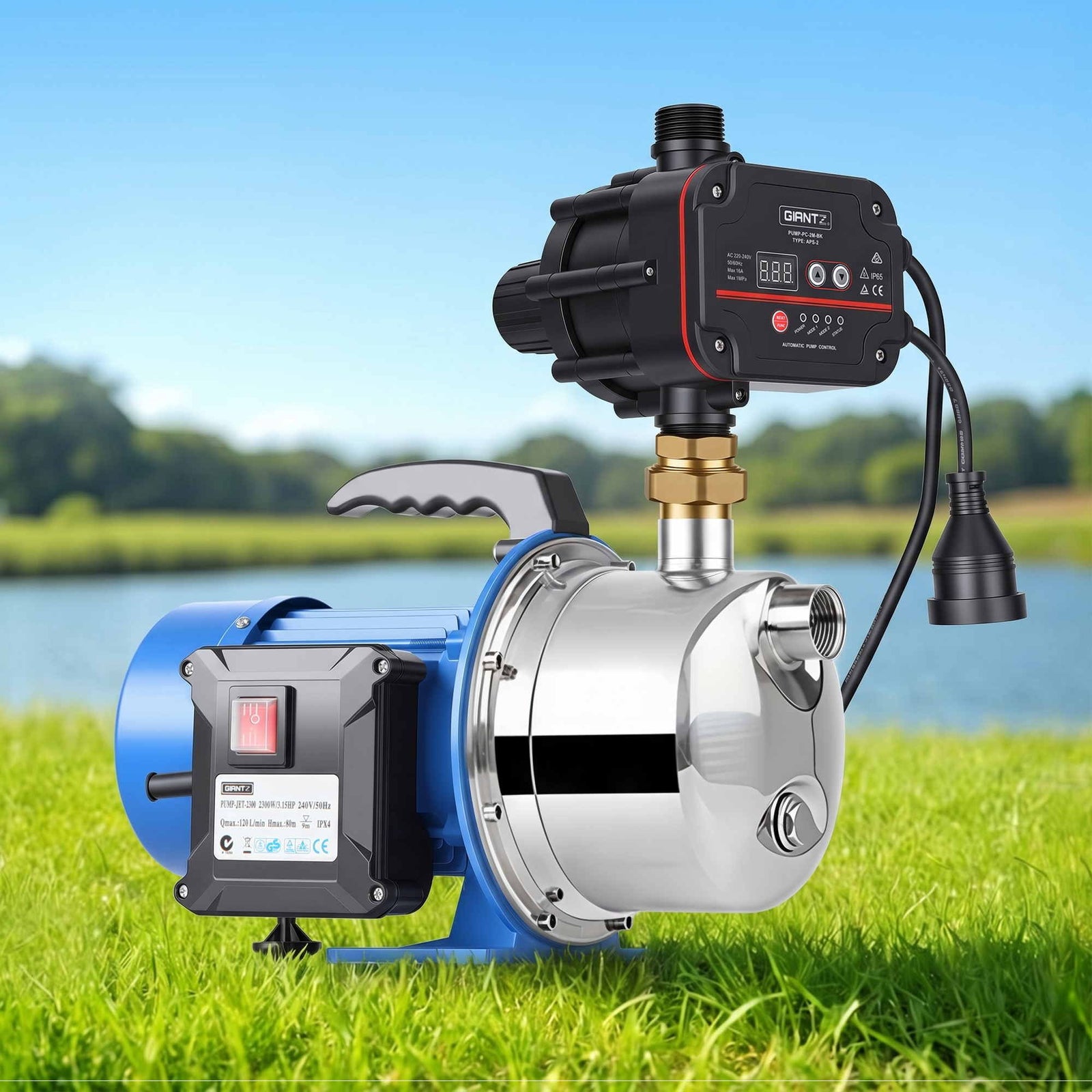 Giantz Garden Water Jet Pump Auto Controller 1100W Tank Rain Farm Irrigation