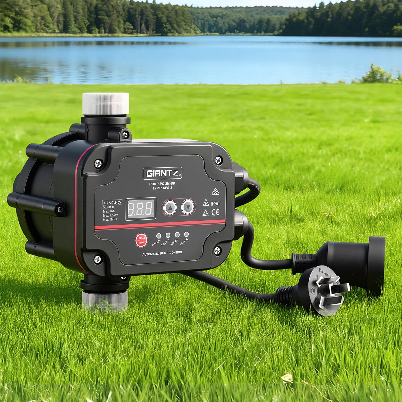 GIANTZ Digital Water Pump Controller 16A 1.5kW Max High Power Pressure Switch Adjustable 10Bar IP65