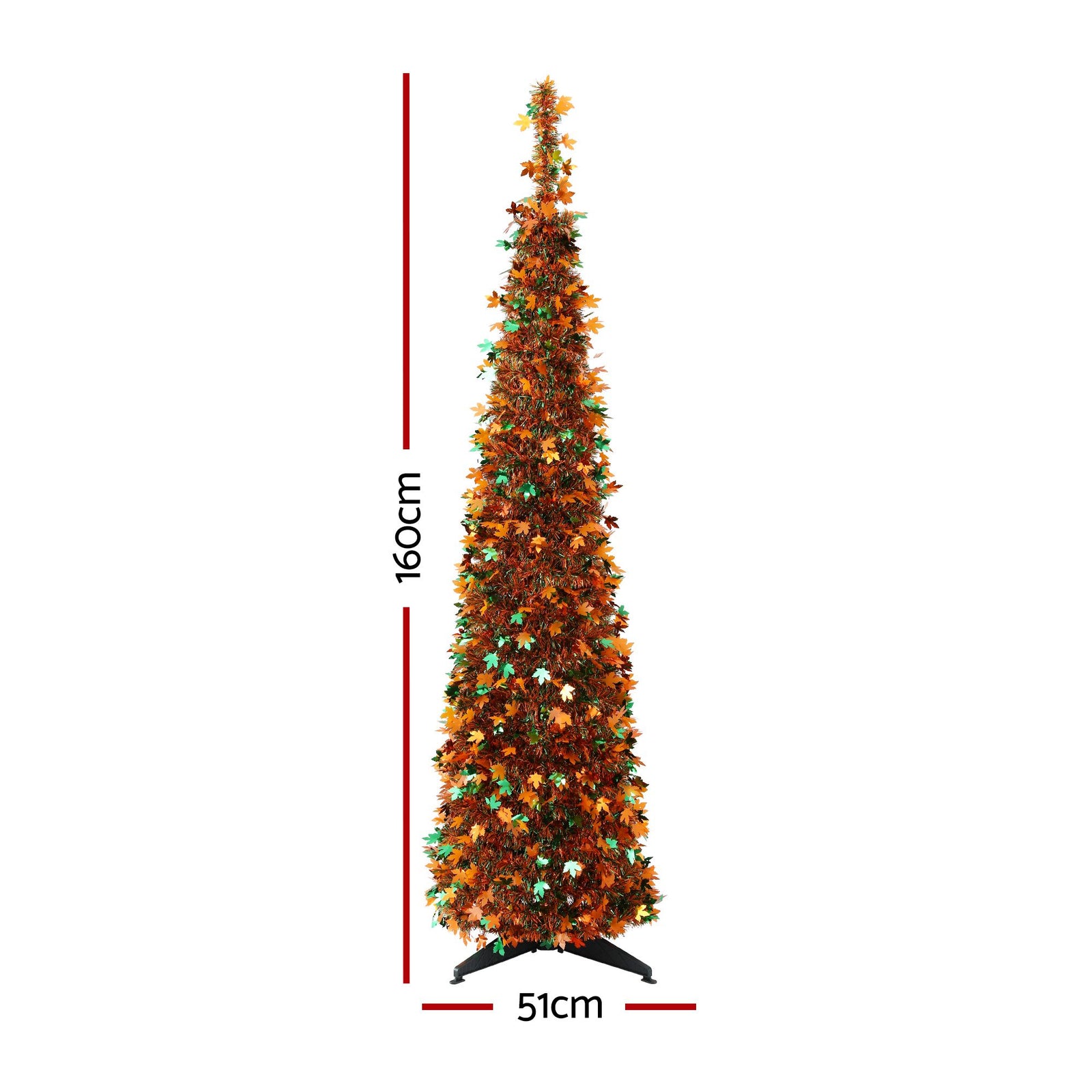 Jingle Jollys 160cm Pop Up Christmas Tree Artificial Christmas Tree Golden Maple Leaf