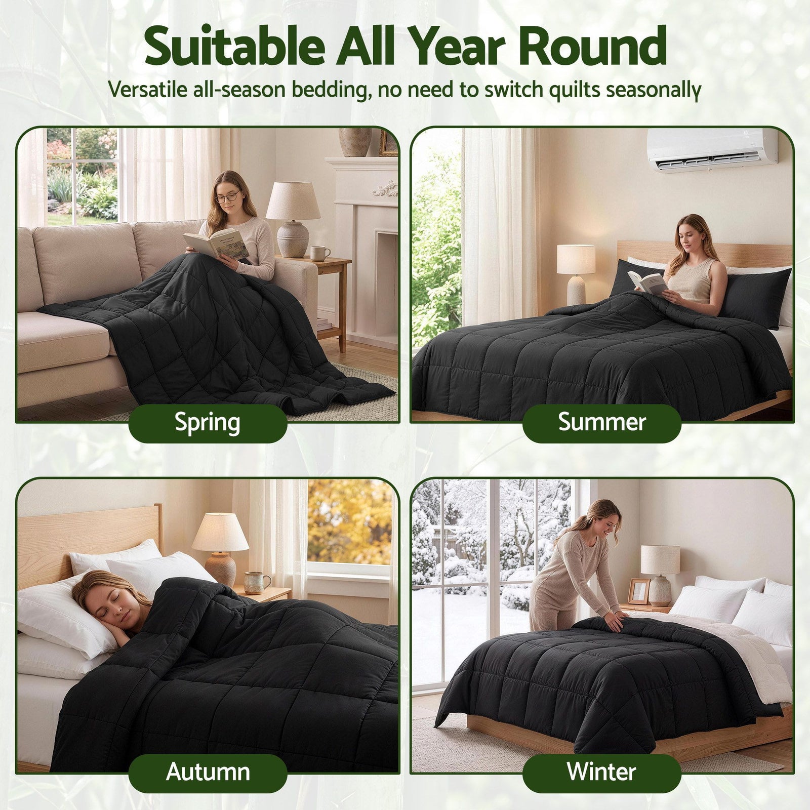 Giselle 200GSM Bamboo Microfibre King Quilt Lightweight All Season Doona Duvet