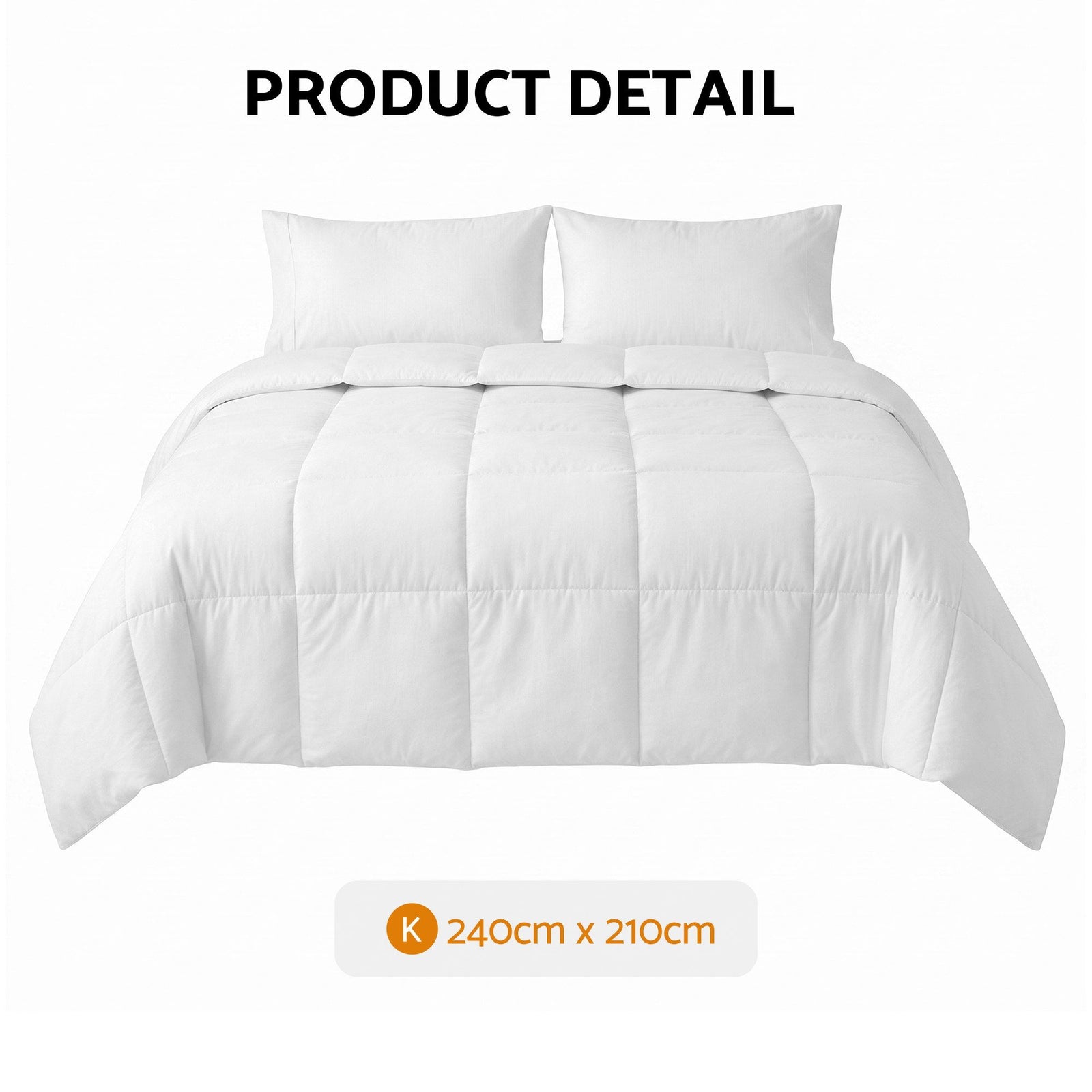 Giselle Bedding King Quilt, 200GSM Summer Duck Down Feather Doona Insert