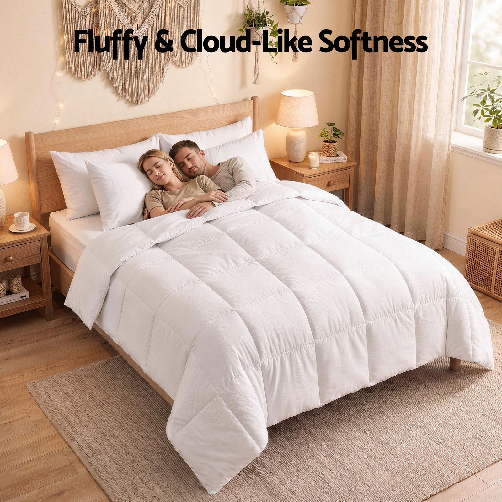 Giselle Bedding Queen Quilt, 200GSM Summer Duck Down Feather Doona Insert