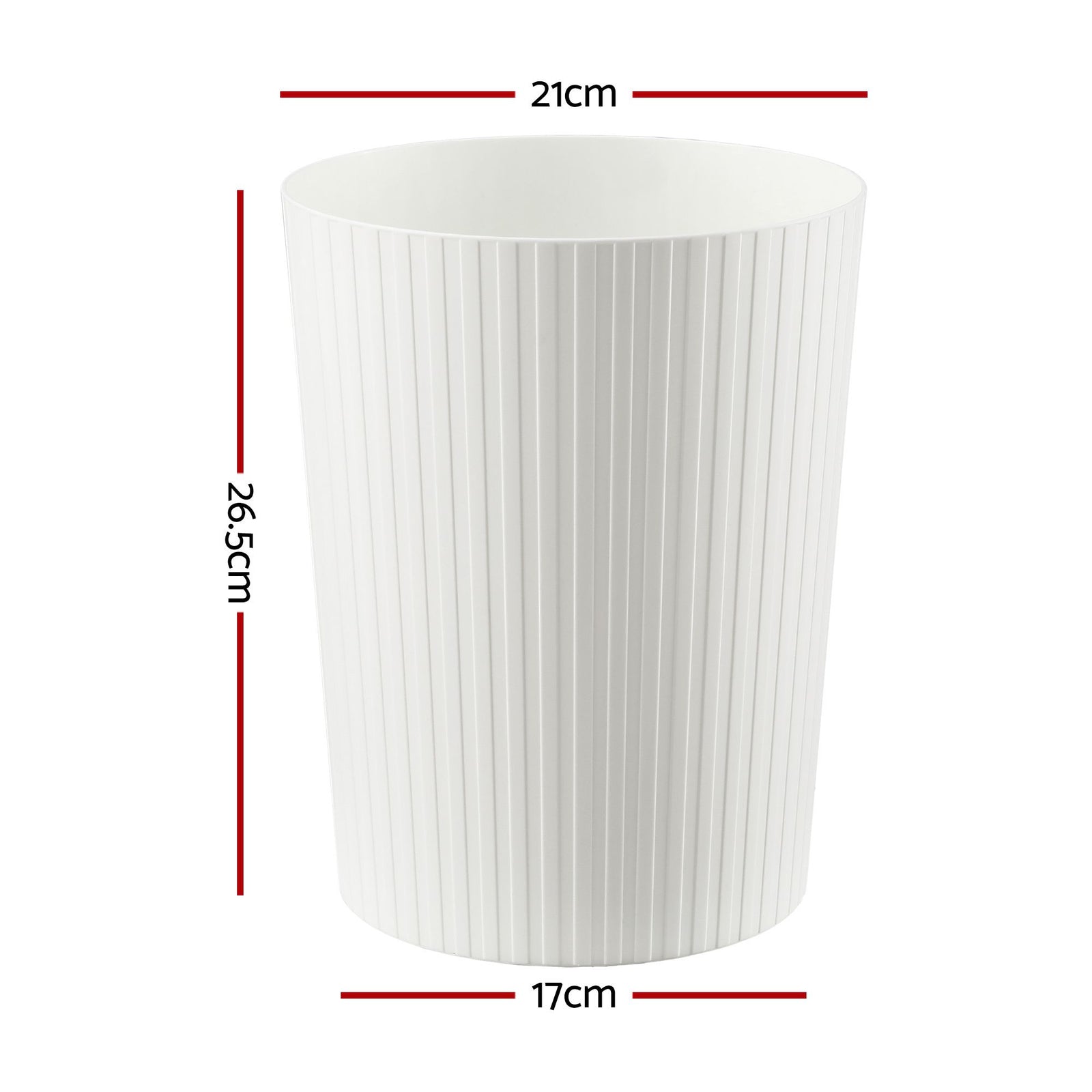 Cefito 8L Open Top Rubbish Bins Waste Bin Trash Can Storage Dustbin White