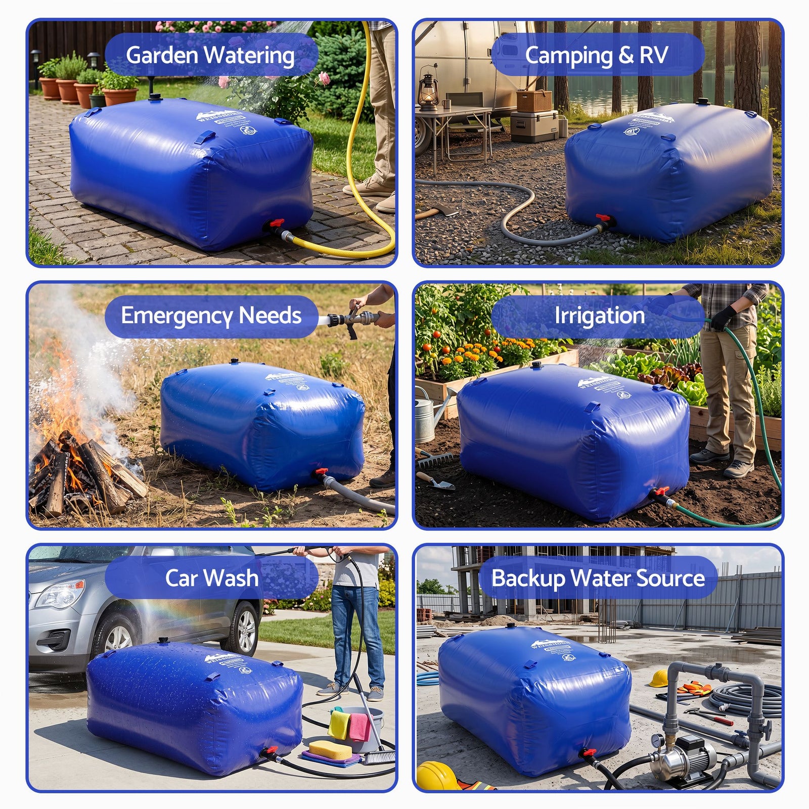 Weisshorn 1000L Water Bladder Bag Portable Large Storage Tank Container Camping Outdoor