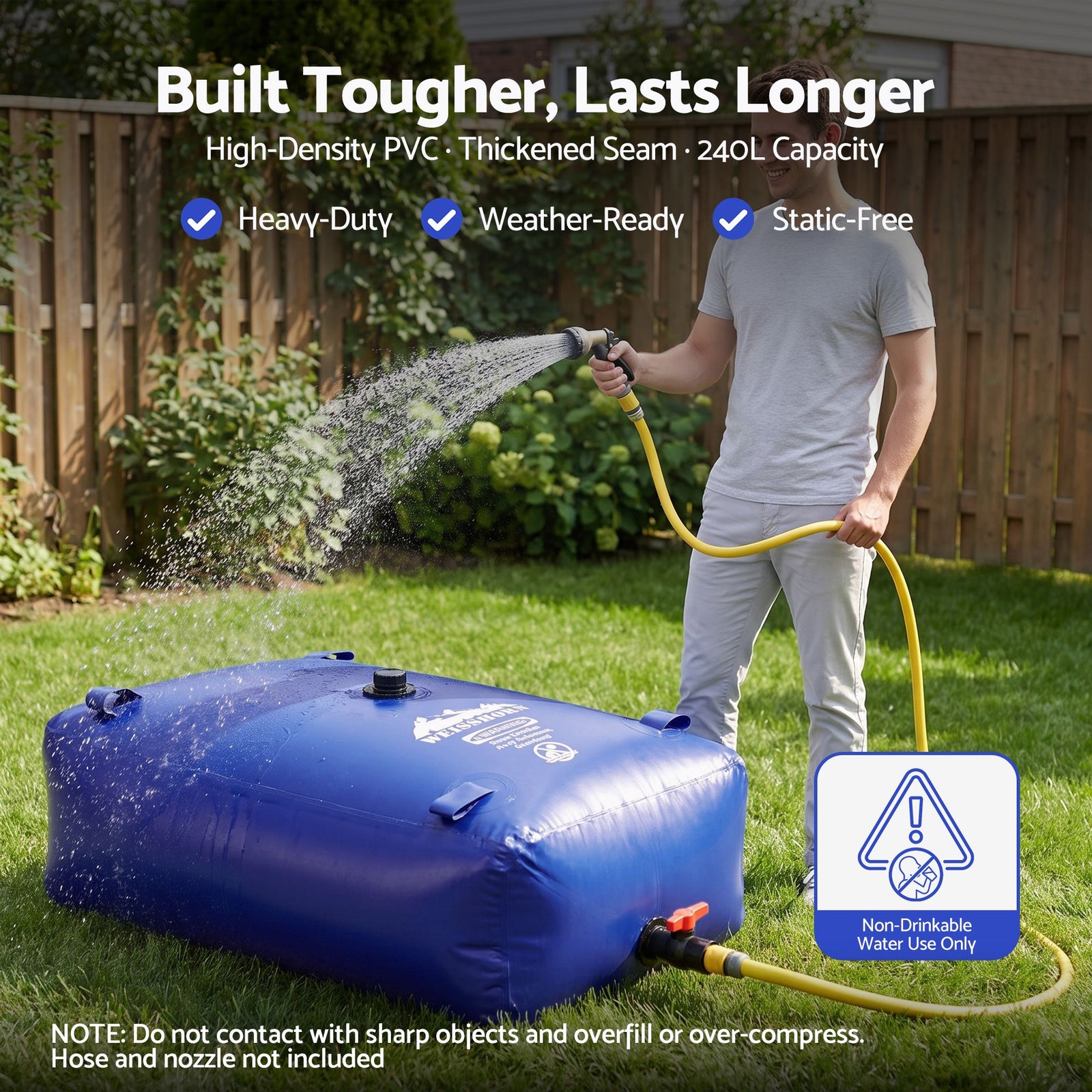 Weisshorn 240L Water Bladder Bag Portable Large Storage Tank Container Camping Outdoor