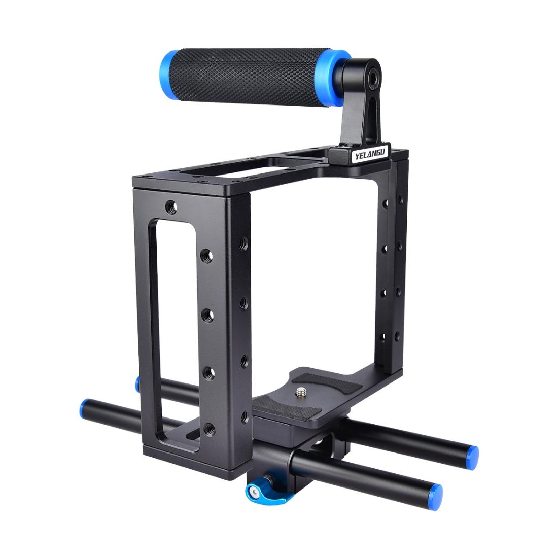 Protective Dslr Camera Cage With Stabilizer And Top Handle - Black-1915196736180195331