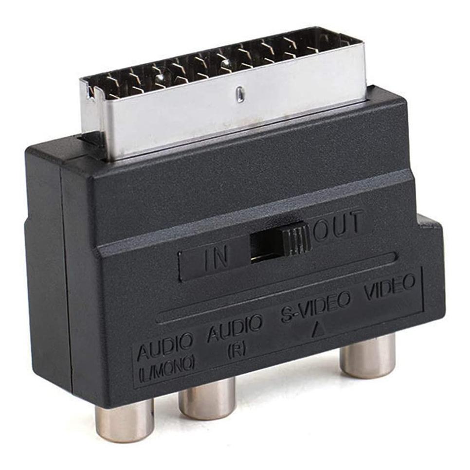 Composite Av & S-Video Scart Adapter - Black-1915197960707248131