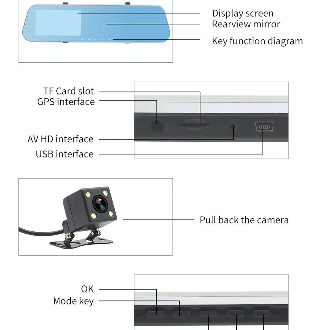 4.3 Dual Camera Vehicle Dvr With Full Hd 1080P Display-1915197484951539719