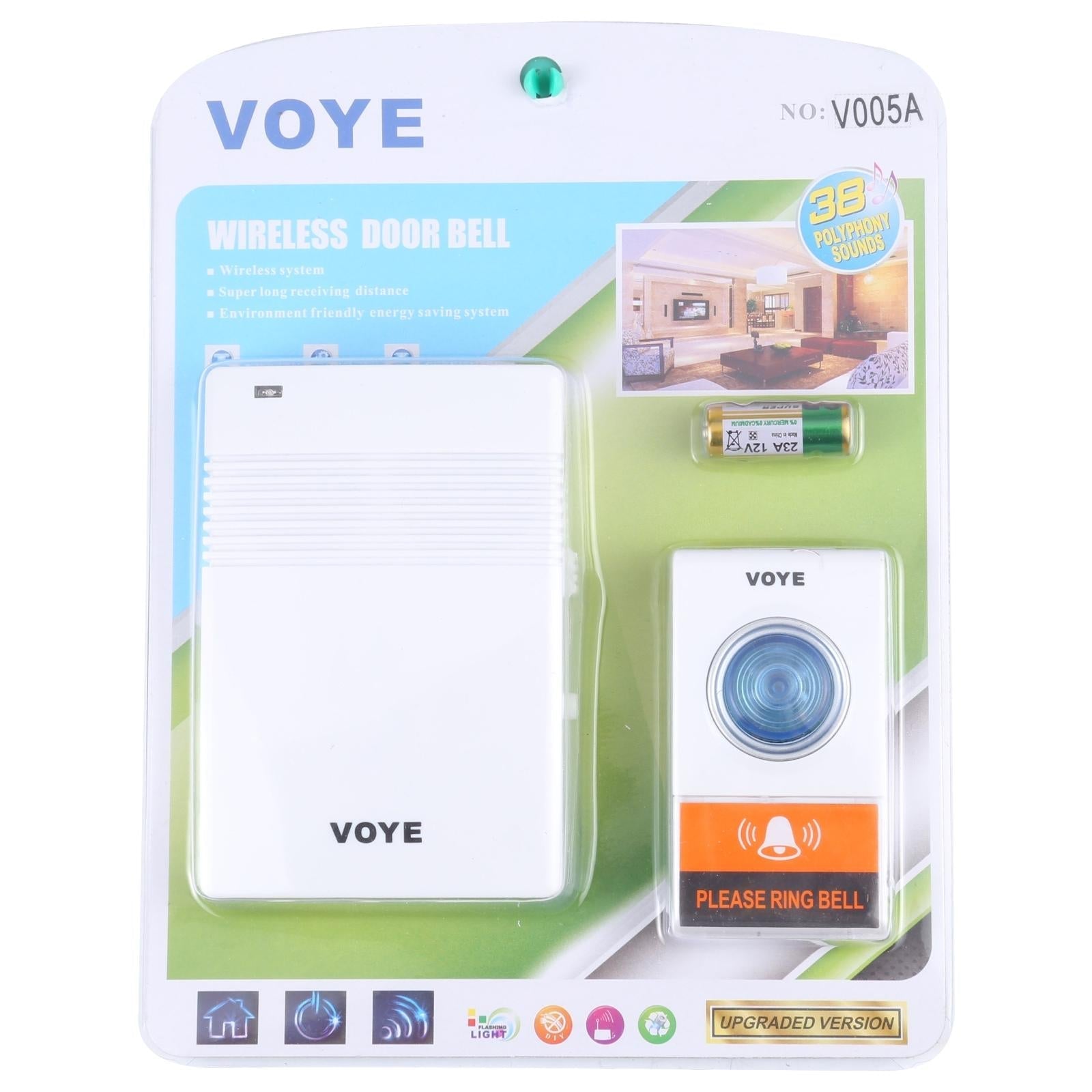 38 Melody Wireless Doorbell - White-1915197428789809156