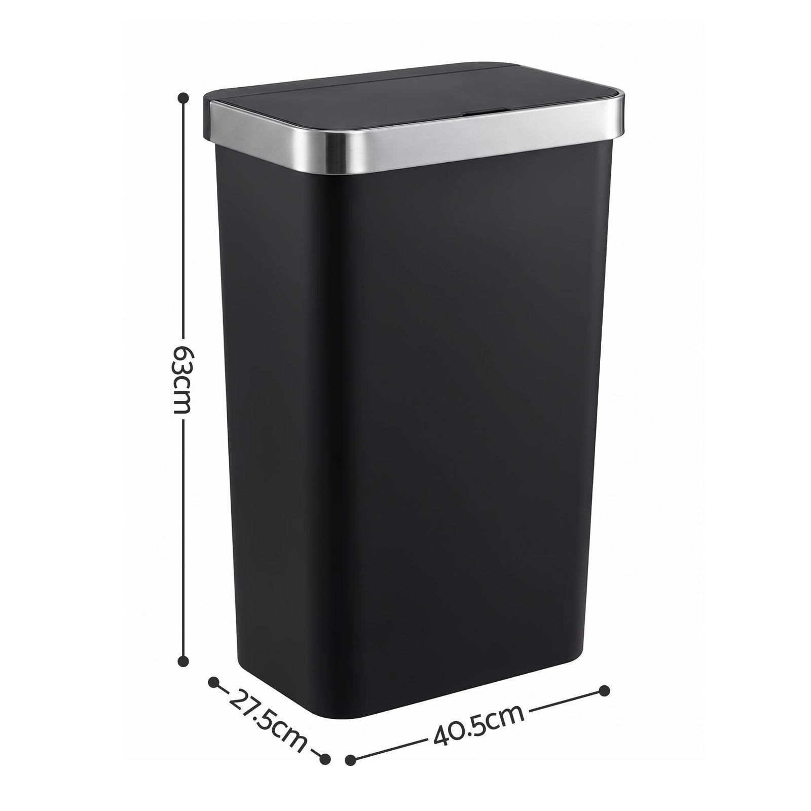 Devanti 50L Motion Sensor Trash Bin Automatic Kitchen Waste Dustbin Black