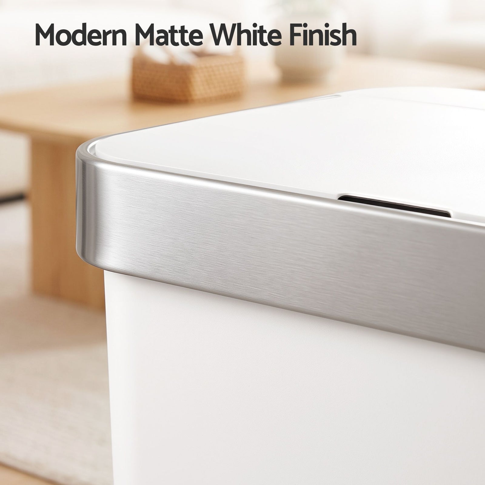 Devanti 50L Motion Sensor Trash Bin Automatic Kitchen Waste Dustbin White