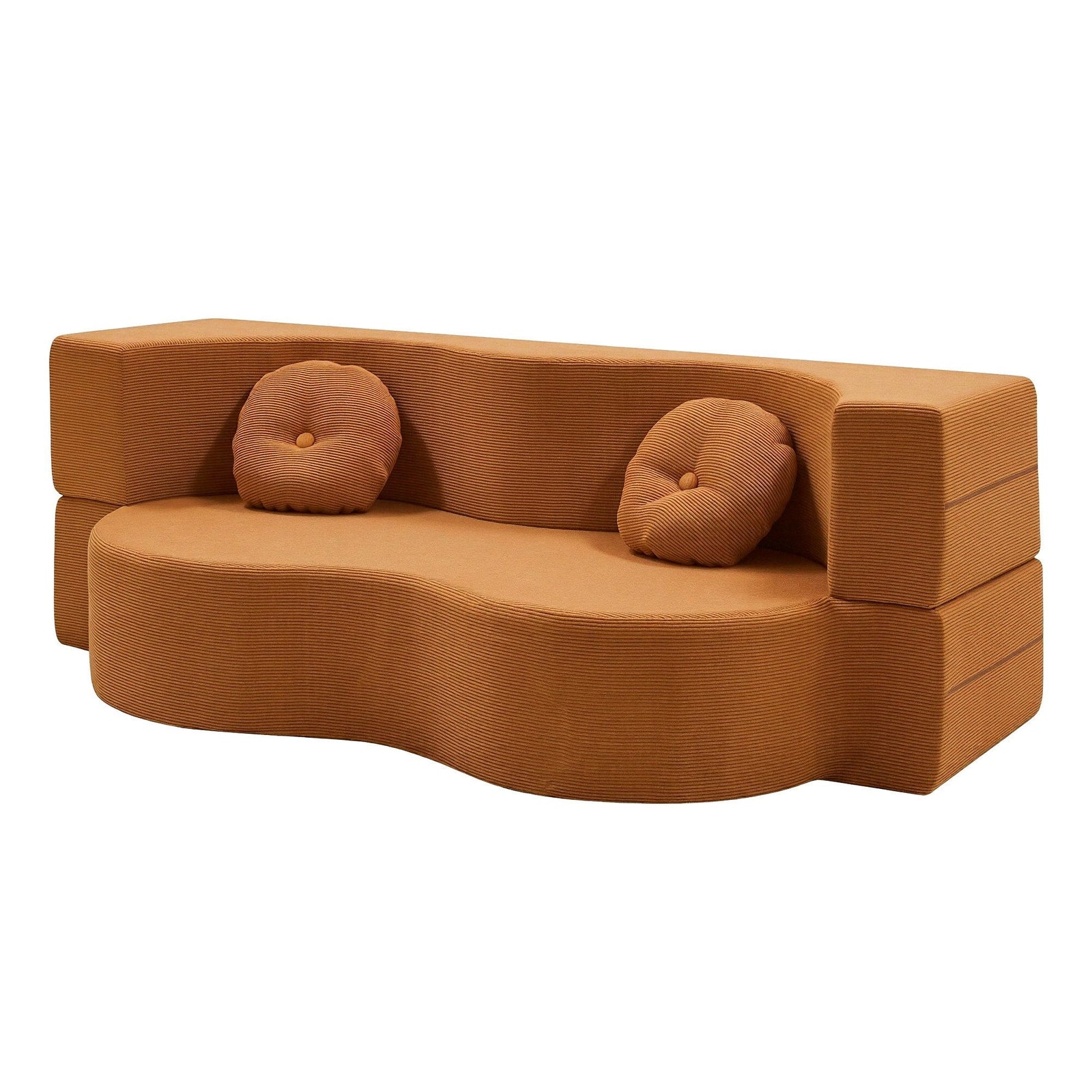 Artiss Folding Sofa Bed Floor Couch 2-in-1 Convertible Futon Loveseat Orange