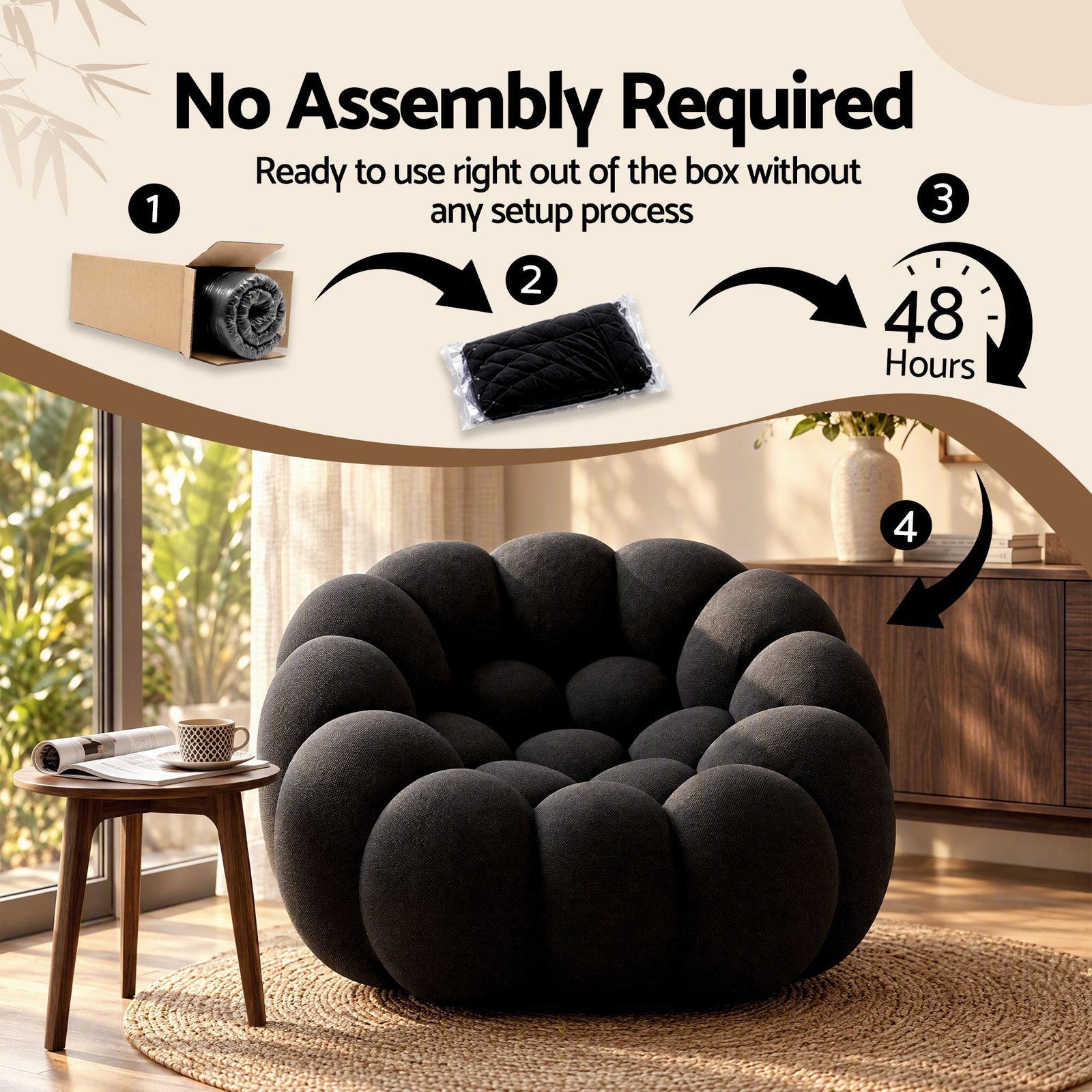 Artiss Bubble Floor Sofa Lazy Couch Single Lounge Chair Reading Accent Chairs