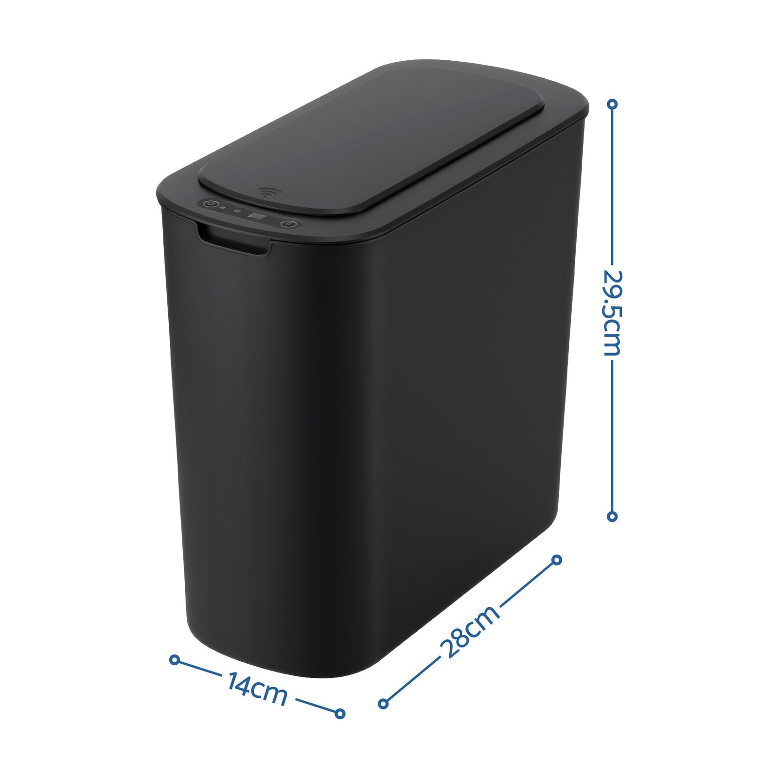 Devanti Automatic Trash Bin with Lid 11L Motion Sensor Kitchen Bin Touchless Garbage Can Modern Black Plastic Slim Rubbish Bin with Liner Holder for Kitchen, Home, Office
