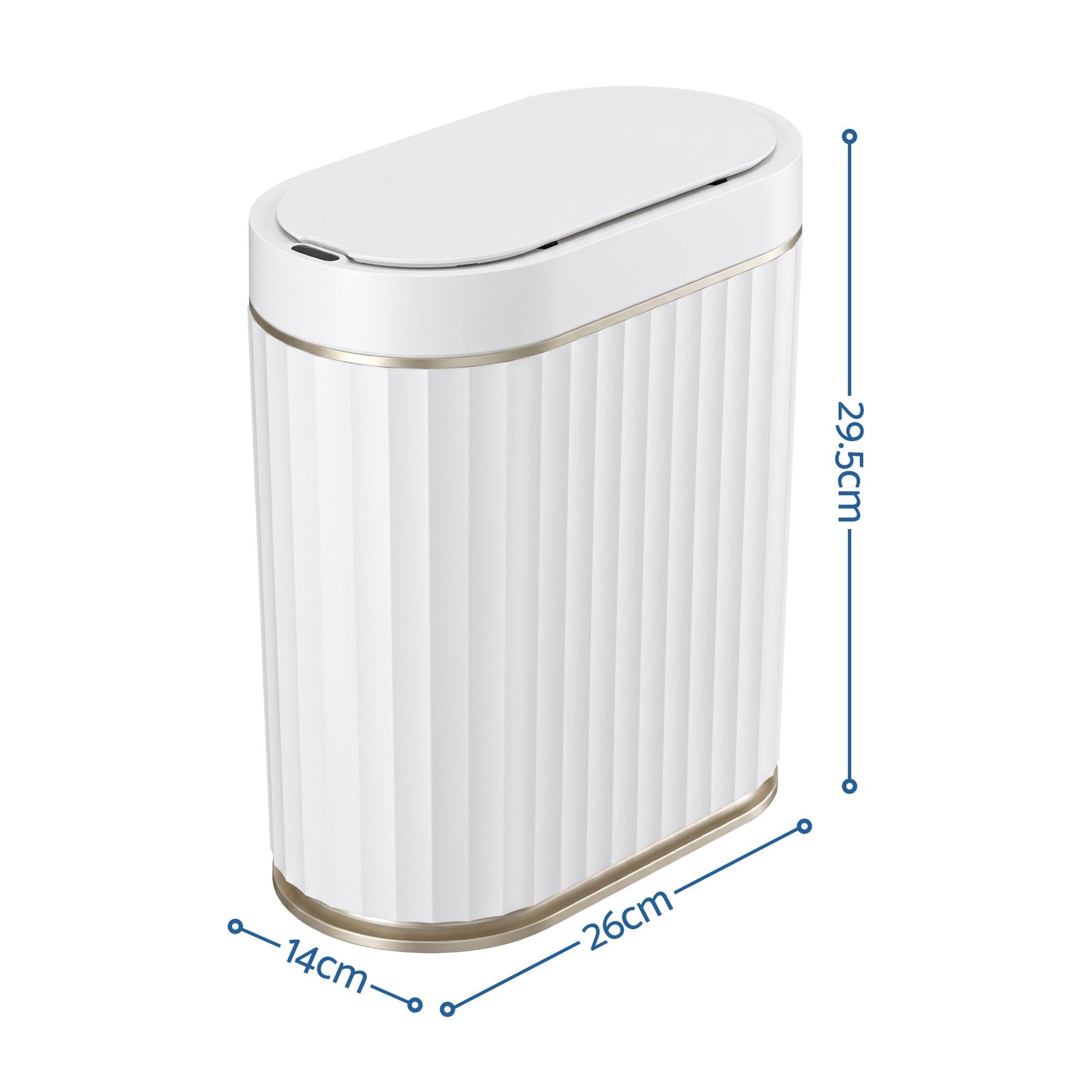 Devanti Sensor Bins 7L Motion Sensor Trash Can Slim Touchless Automatic Waste Bin White