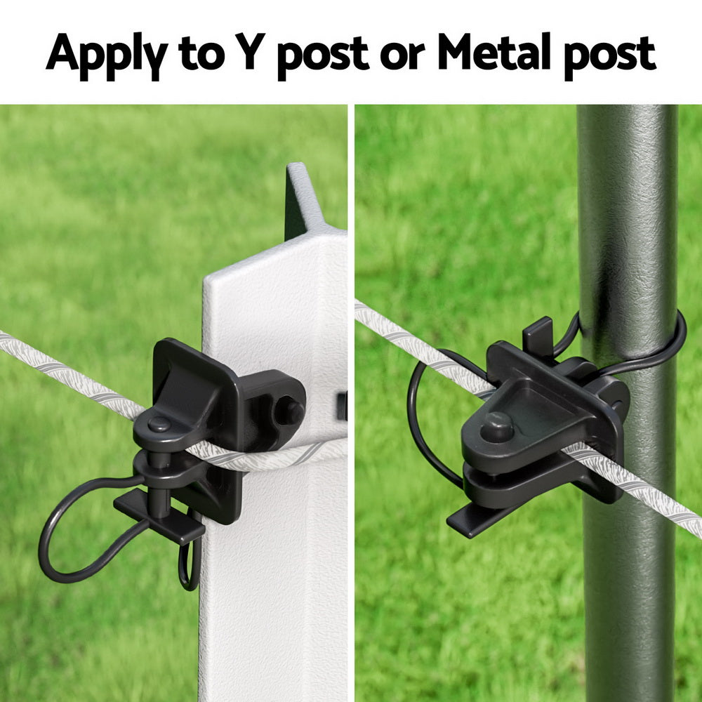 Giantz Electric Fence Insulators 200pcs Pinlock Black