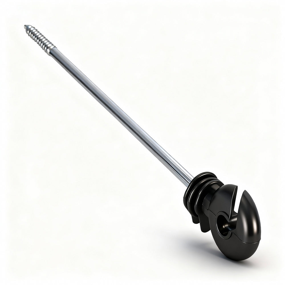 Giantz Electric Fence Ring Insulators 100pcs Stand off Screw in Insulator Black