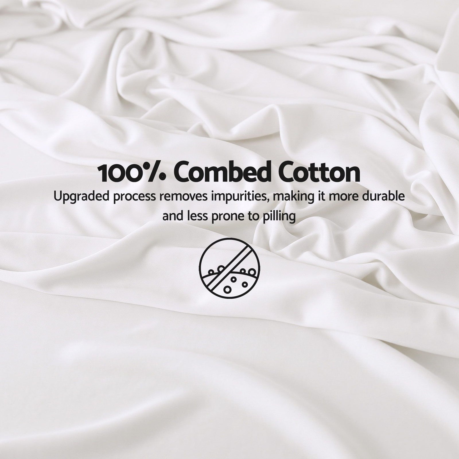 Giselle King 500TC Cotton 4Pcs Sheet Set with 40cm Extra Deep Pocket for Thick Mattresses Sateen Weave for Sweaty Nights White