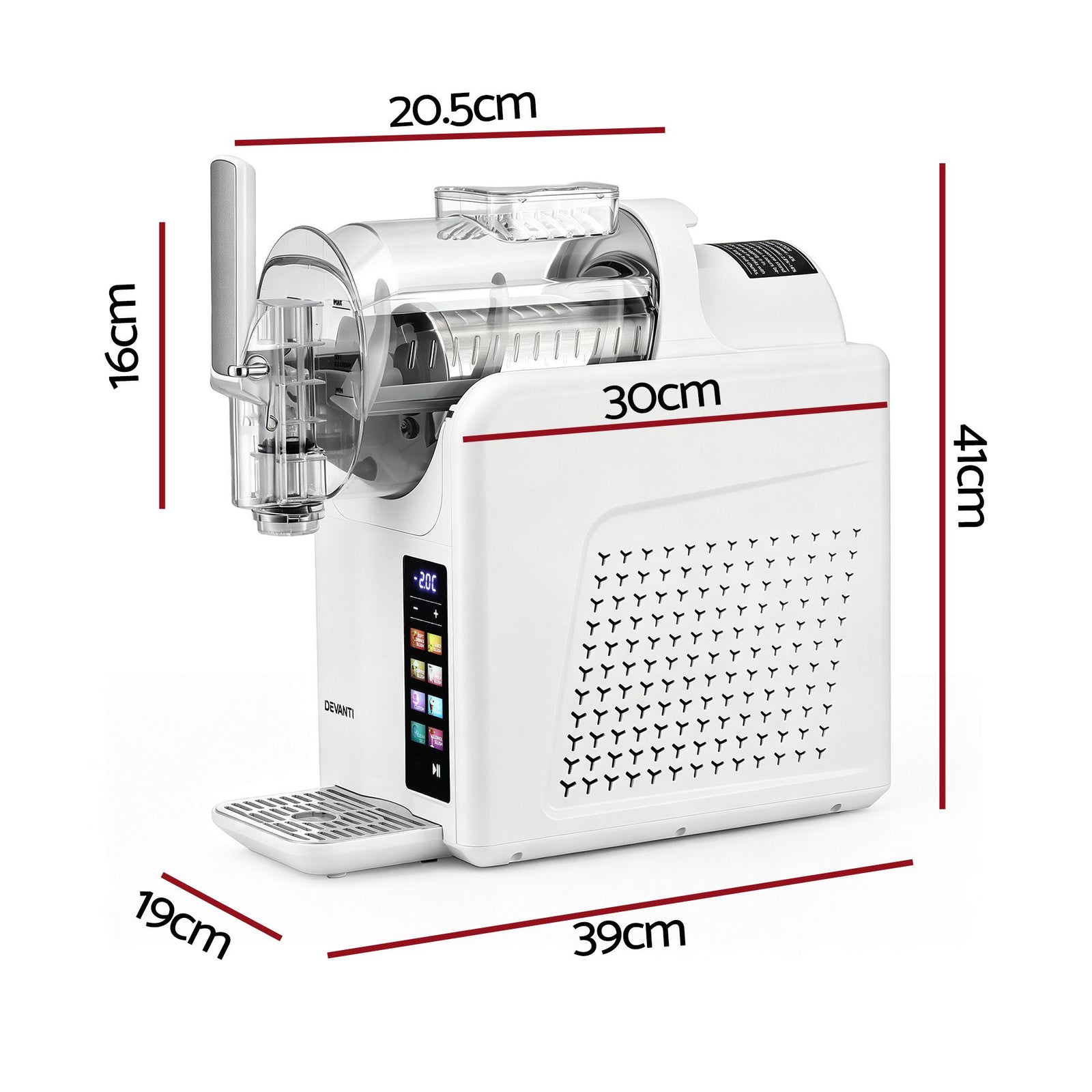 Devanti Slushie Machine 2L Frozen Drink Maker Ice Cream Cocktail Slush Maker White