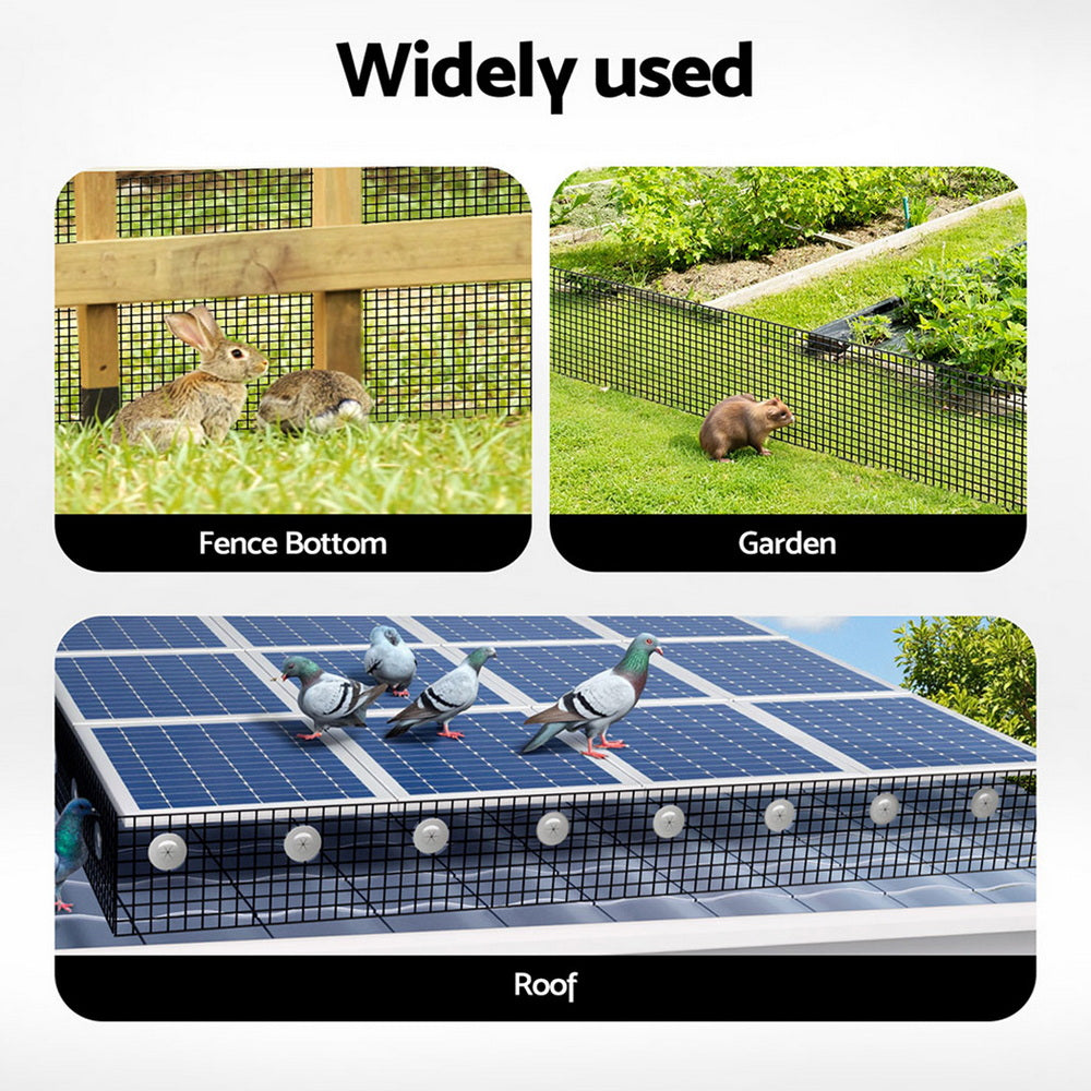 Gardeon 20cm x 30M Solar Panel Bird Guard Mesh Critter Guard Roll Kit with Rust-Proof PVC Coating