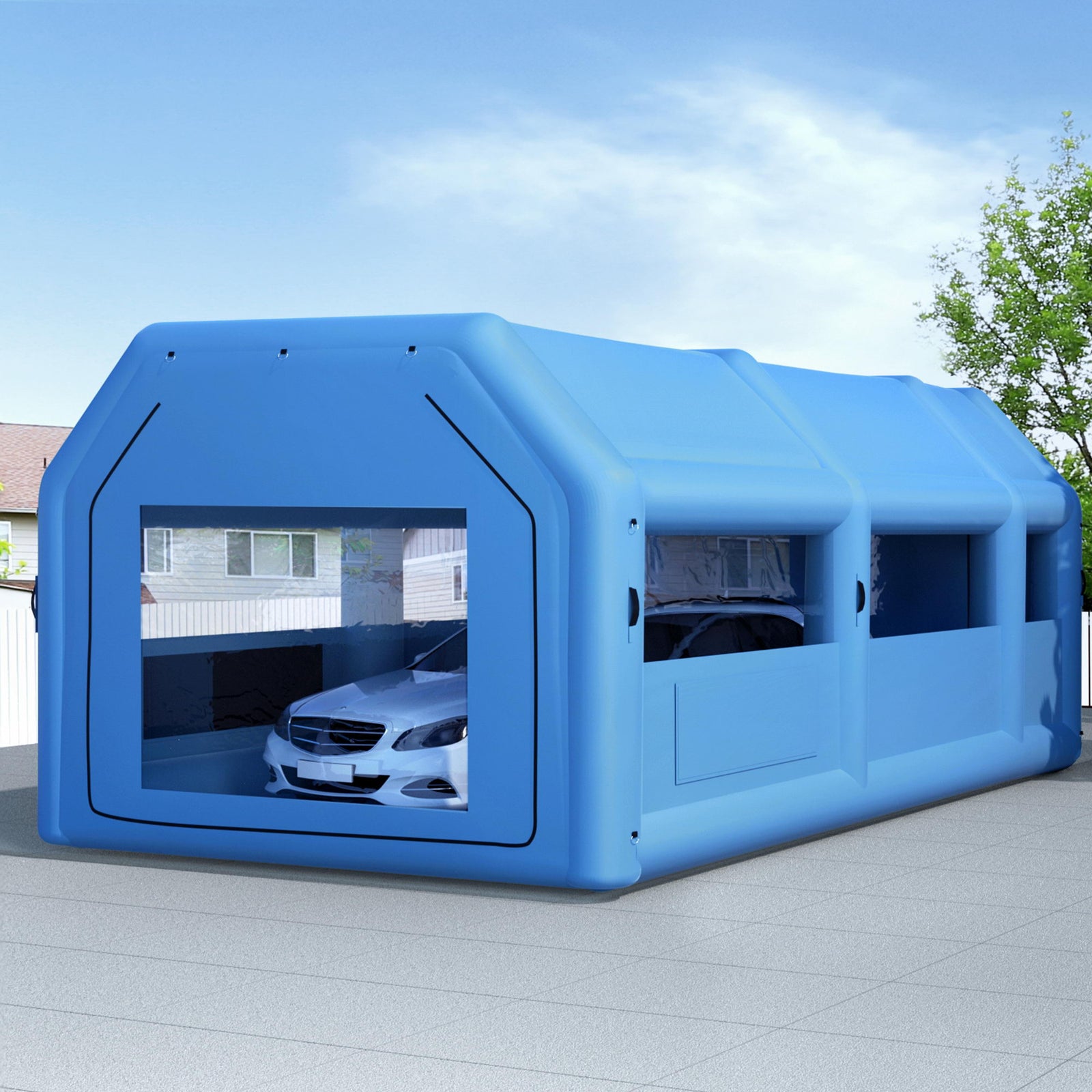 GIANTZ Inflatable Spray Booth Car Paint Tent 8.5x4.8m 2 Blowers Filter Mobile Garage Workstation