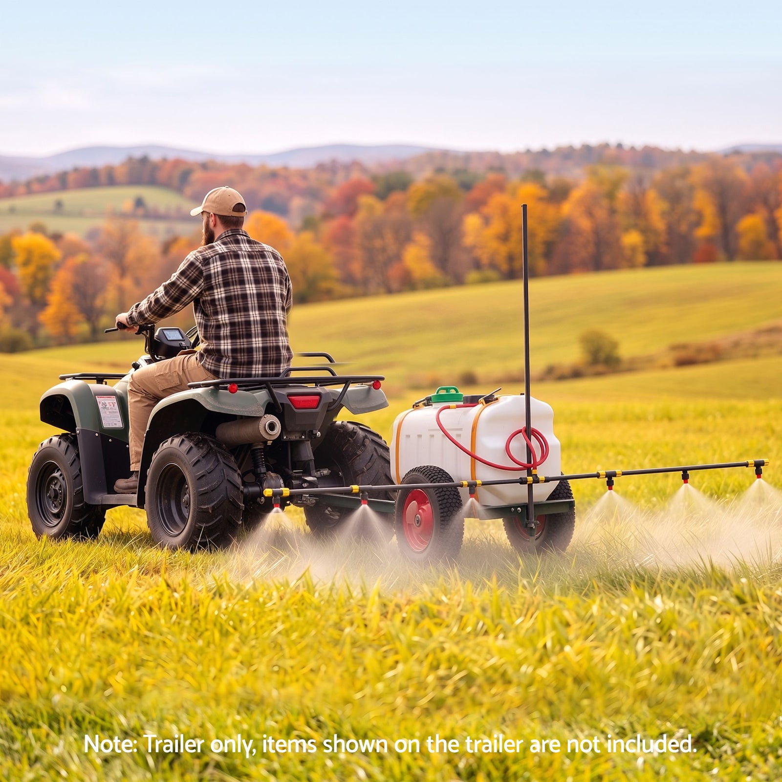 Giantz 150kg ATV Garden Trailer Weed Sprayer Tow Behind Cart Ride on Mower Attachment Black