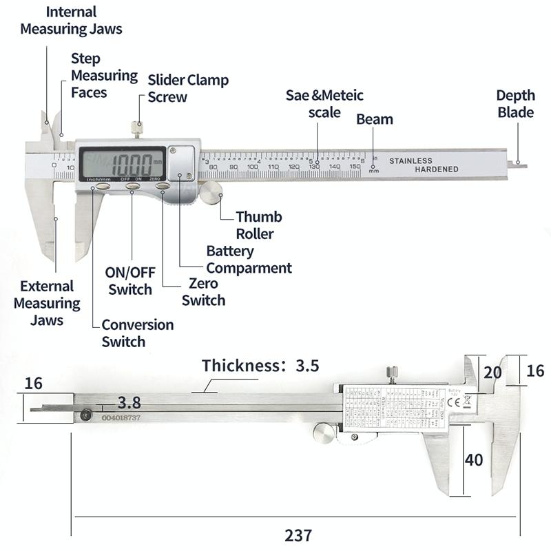 Digital Vernier Caliper - 0-150Mm Lcd Display-1915198110578118663