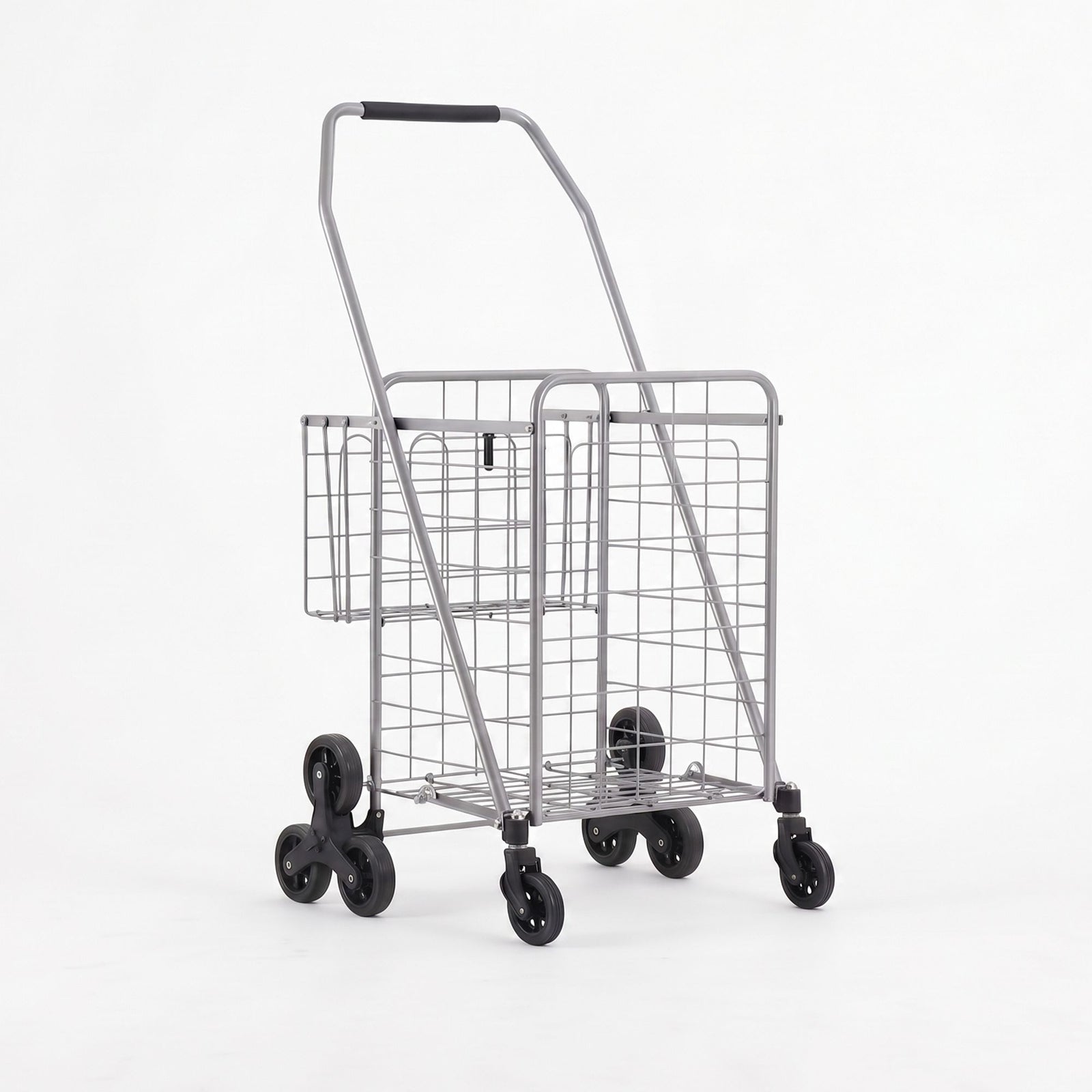 Emajin Shopping Trolley Cart Folding Aluminium Utility Cart Silver