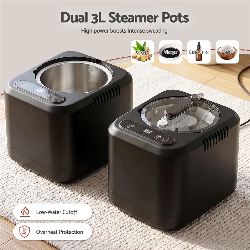 Devanti Portable Steam Sauna Tent 2 Person 1000W 3L Steamer Home SPA 60Min Timer