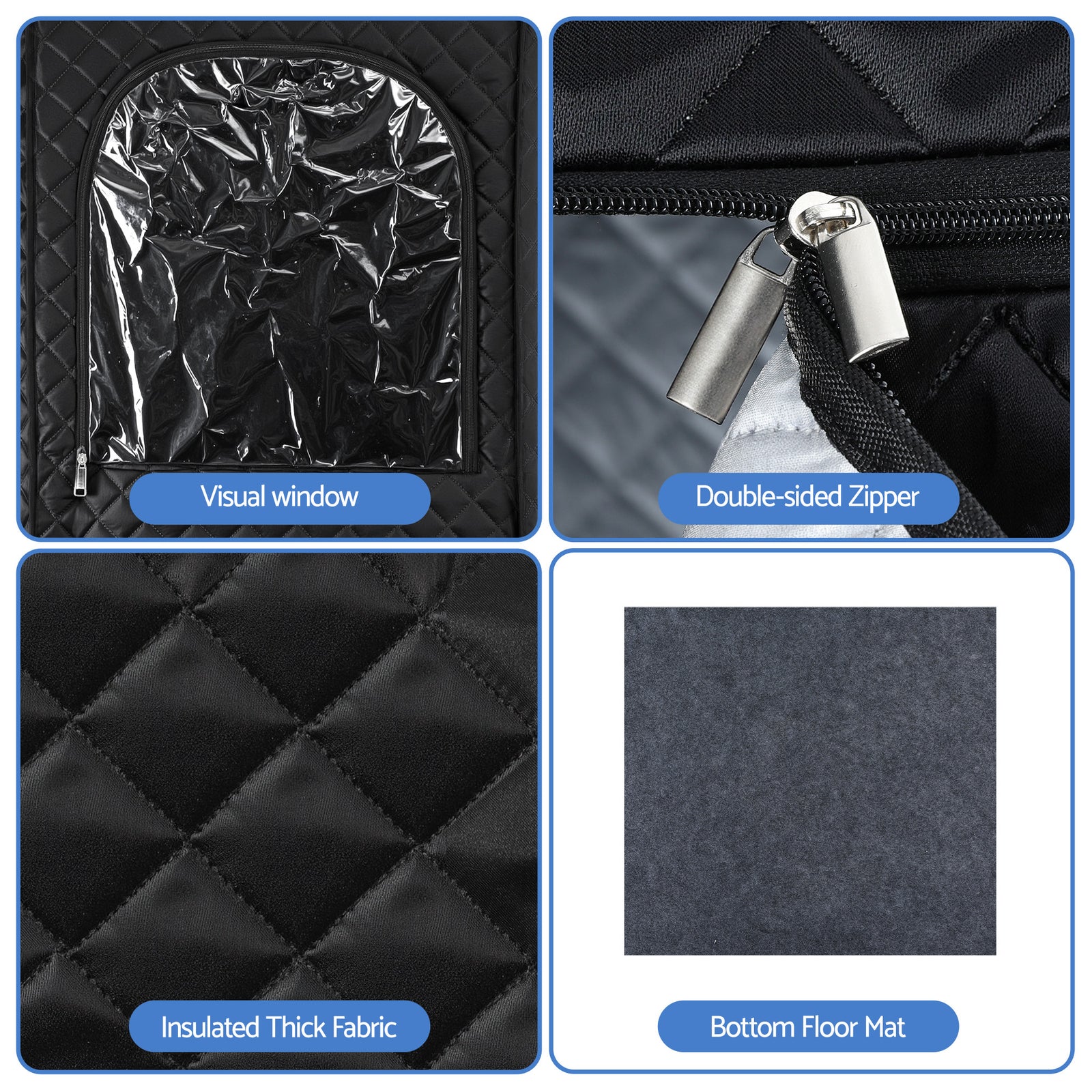 Devanti Portable Steam Sauna Tent 1000W 3L Steamer Pot Full Body Home SPA Timer