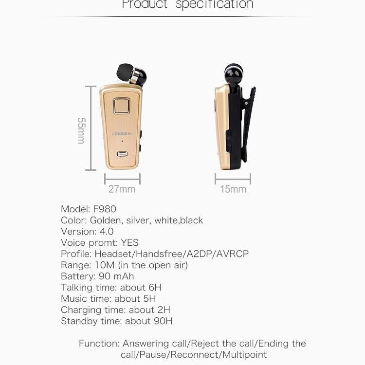 Retractable Bluetooth Headset With Caller Reminder And Anti-Theft Feature-1915198105221992456