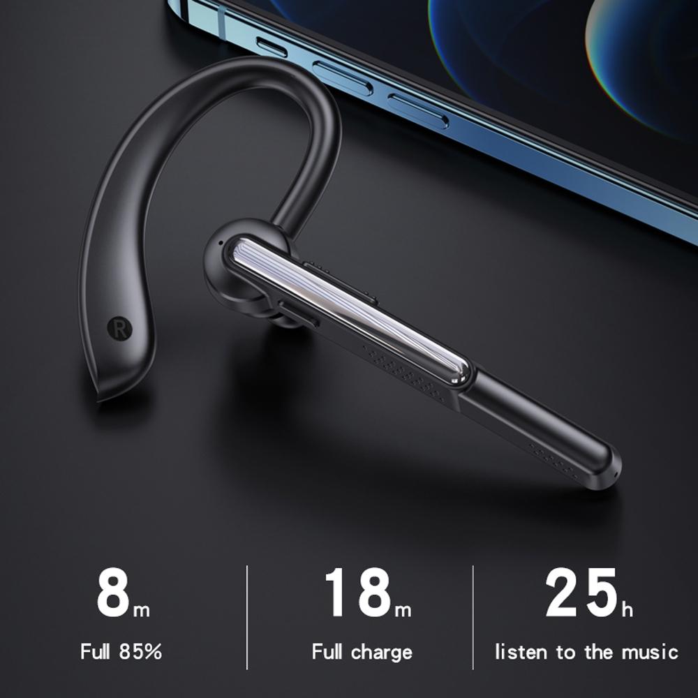 Wireless Bluetooth Earphone With Noise Cancelling And Mic - Black-1915196863846420483