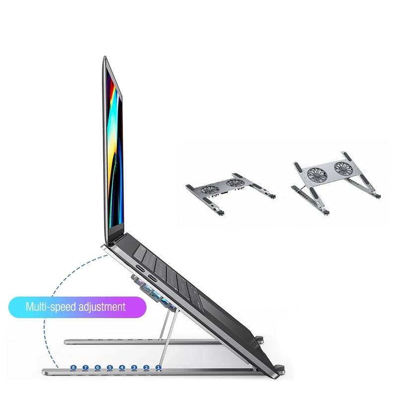 Adjustable Laptop Stand - Cooling Fans Included-1915197860694069252