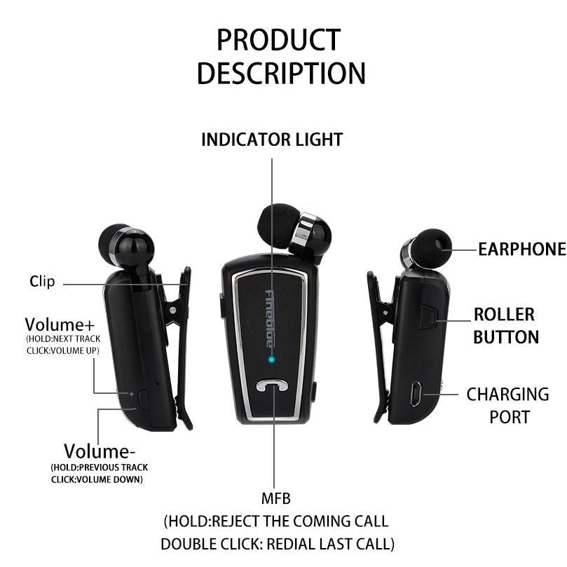 Mini Wireless Bluetooth Earphone - Black-1915198343269715971