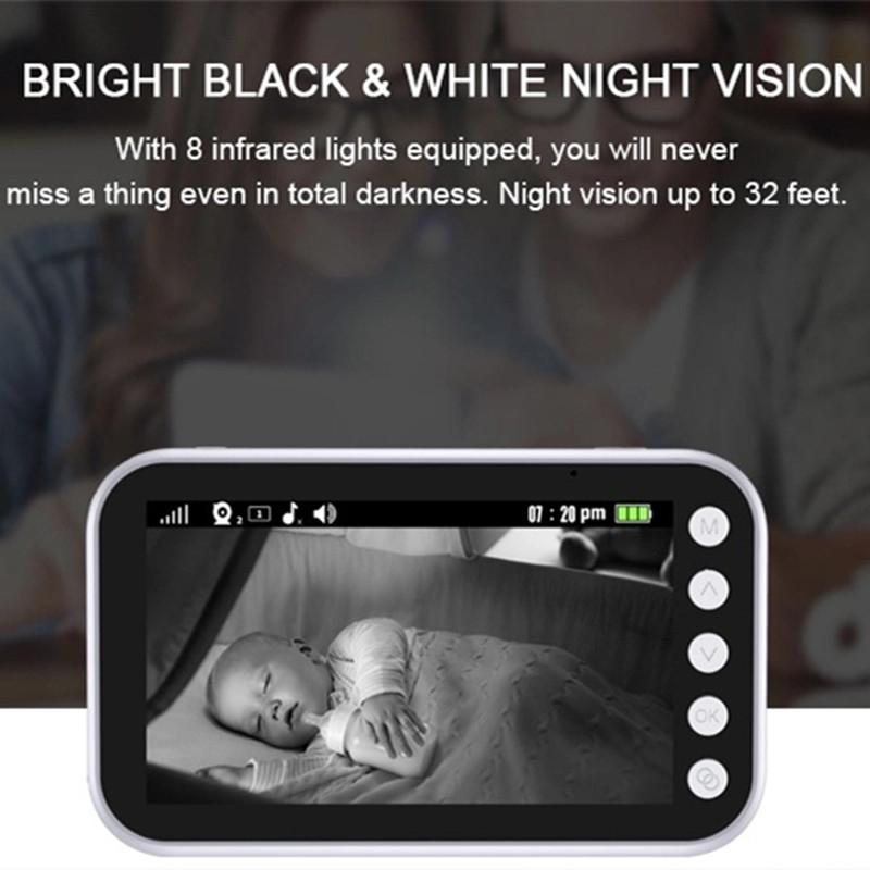 360-Degree Wireless Baby Monitor With Night Vision Camera - 4.3 Inch-1964932148821626885