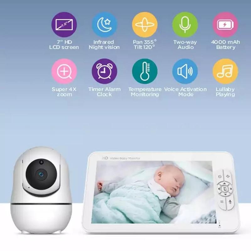 Wireless Baby Monitor With 7 Screen Night Vision & Two-Way Intercom-1943465051142885379