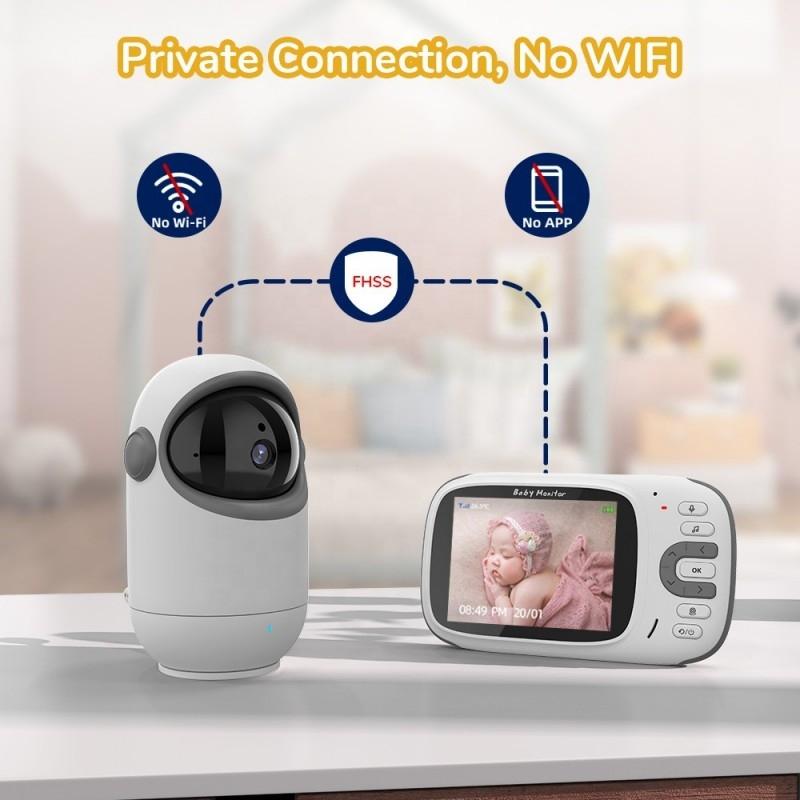 Wireless Digital Video Baby Monitor With Rotating Camera - 3.2 Inch-1964932149161365506